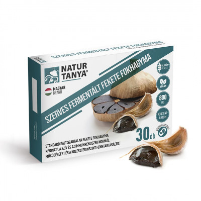 Fermentált Fekete Fokhagyma, 800 mg szagtalan vegán termék Natur Tanya®